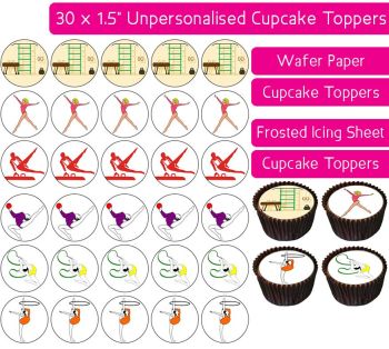 Gymnastics - 30 Cupcake Toppers