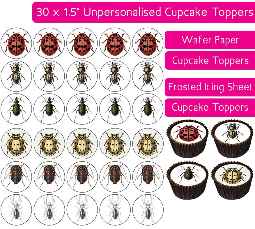 Insects - 30 Cupcake Toppers
