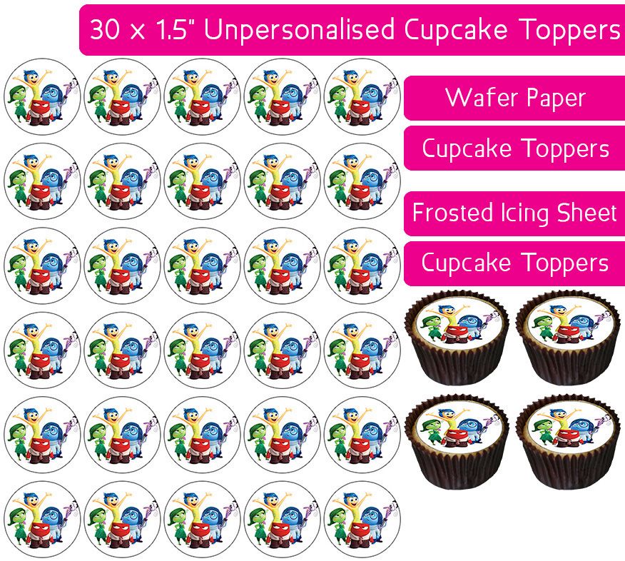 Inside Out Gang - 30 Cupcake Toppers