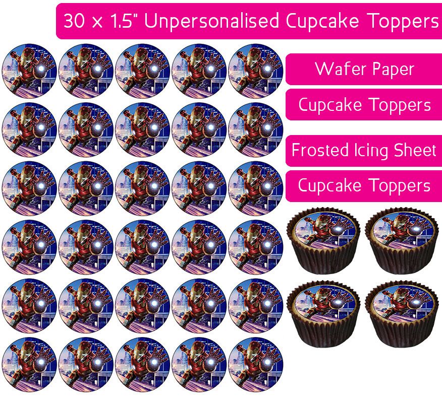Iron Man City - 30 Cupcake Toppers