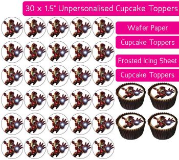 Iron Man - 30 Cupcake Toppers