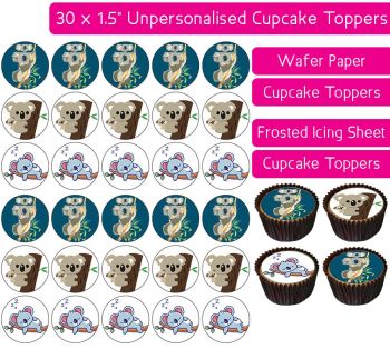 Koala Bears - 30 Cupcake Toppers