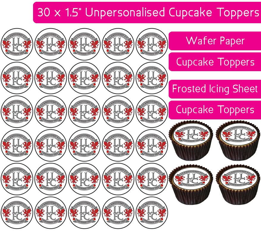 Llandudno Football - 30 Cupcake Toppers