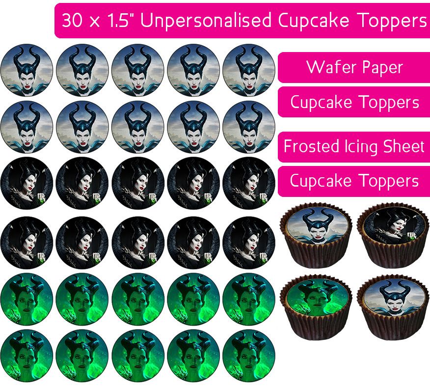 Maleficent - 30 Cupcake Toppers