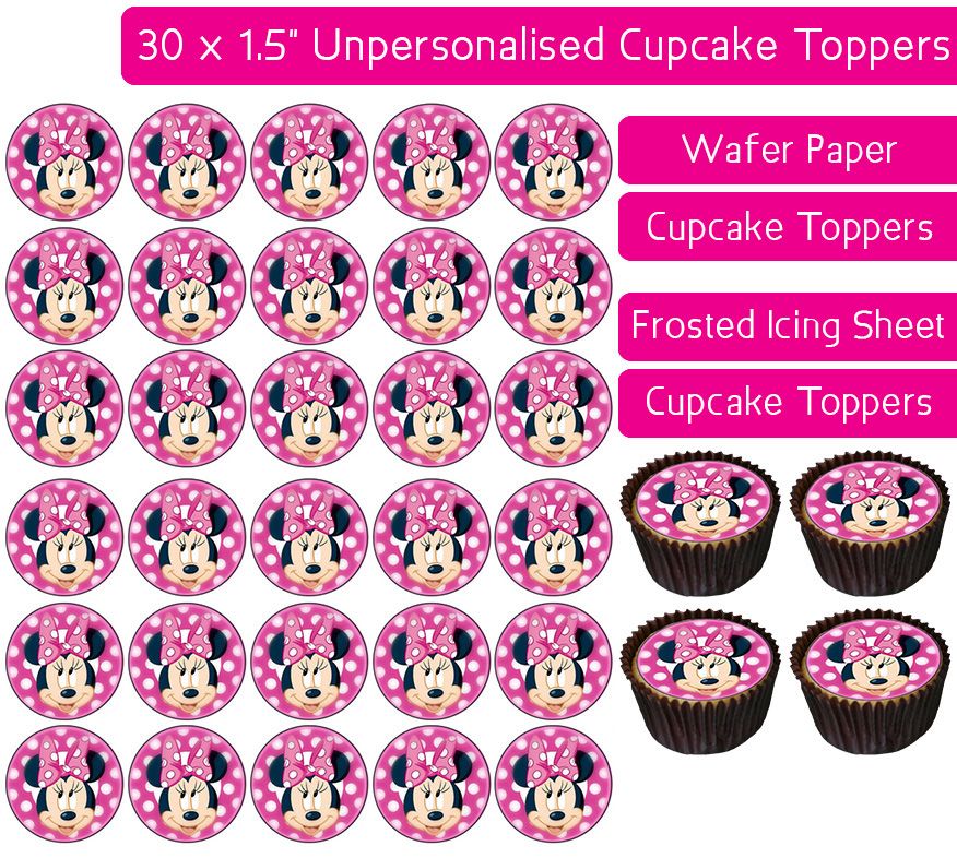 Minnie Mouse - 30 Cupcake Toppers
