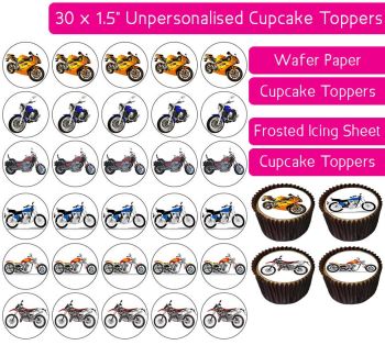 Motorbike - 30 Cupcake Toppers
