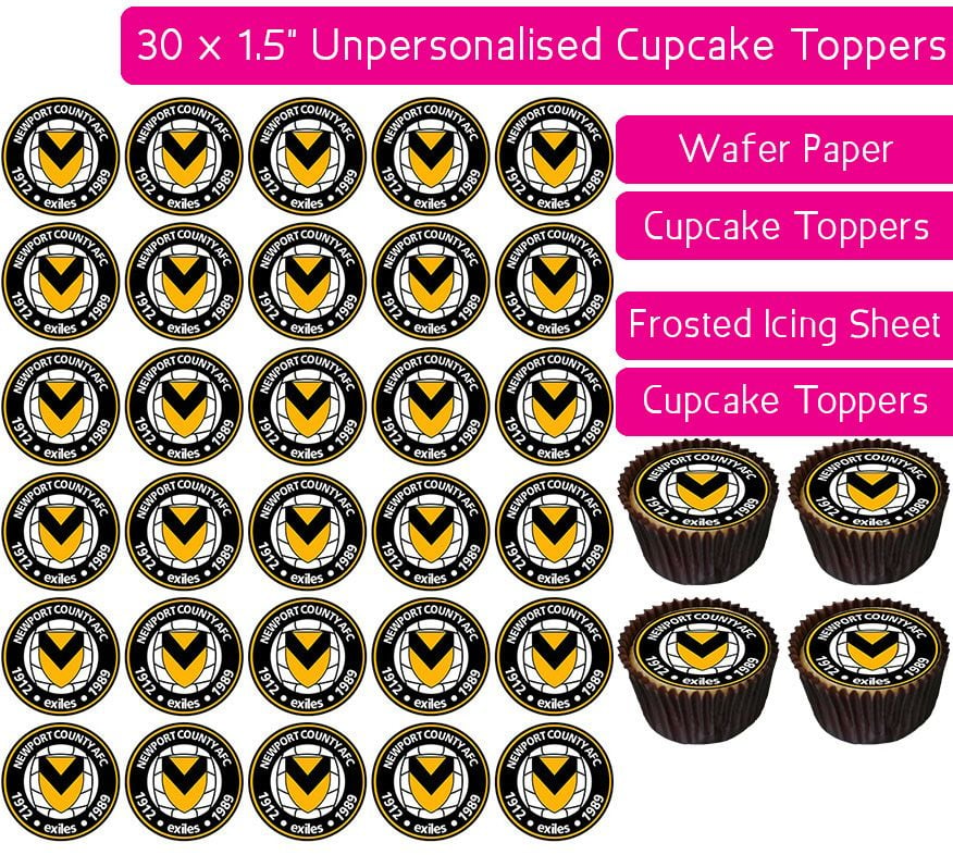 Newport County Football - 30 Cupcake Toppers