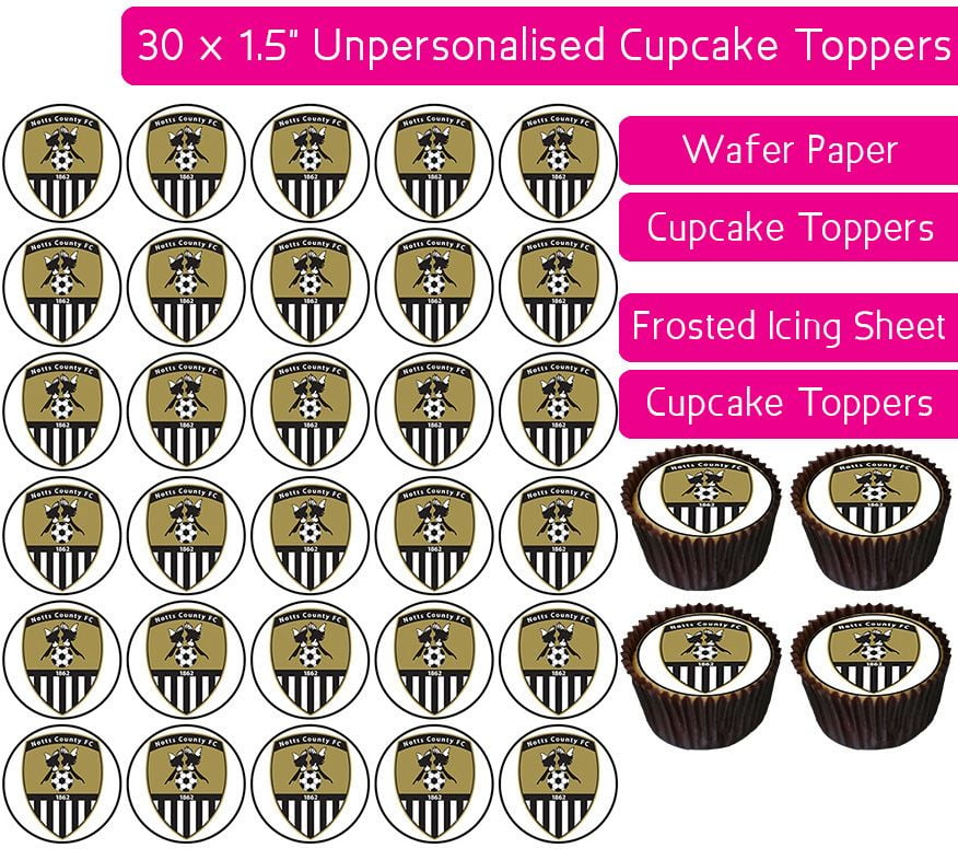 Notts County Football - 30 Cupcake Toppers
