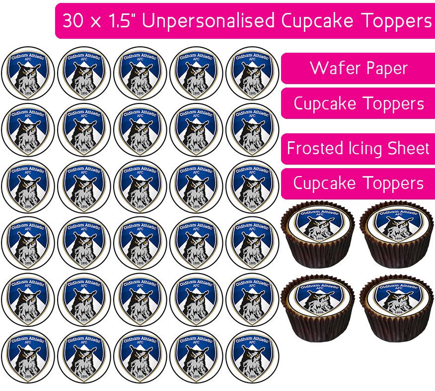Oldham Athletic Football - 30 Cupcake Toppers