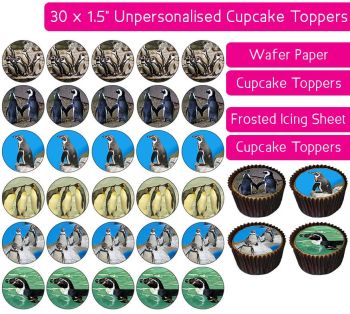 Penguins - 30 Cupcake Toppers