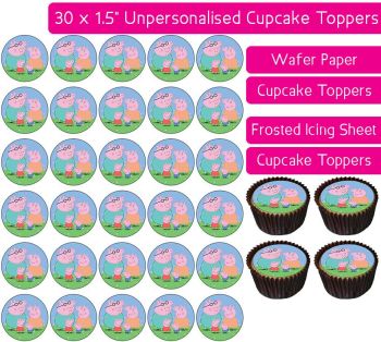 Peppa Pig Family - 30 Cupcake Toppers