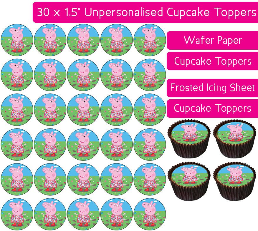 Peppa Pig Solo - 30 Cupcake Toppers