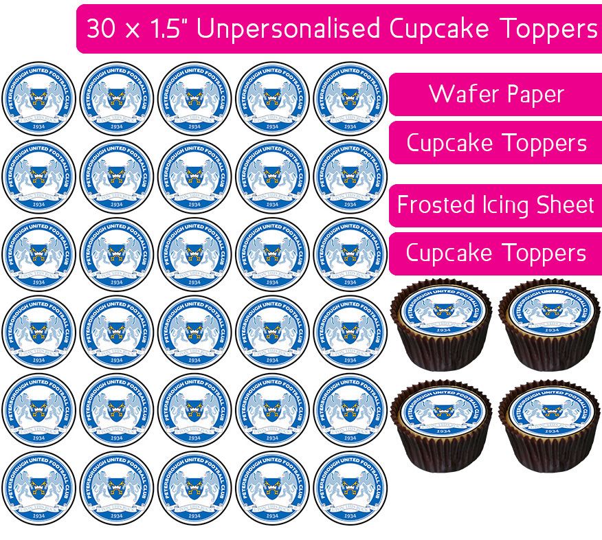 Peterborough United Football - 30 Cupcake Toppers