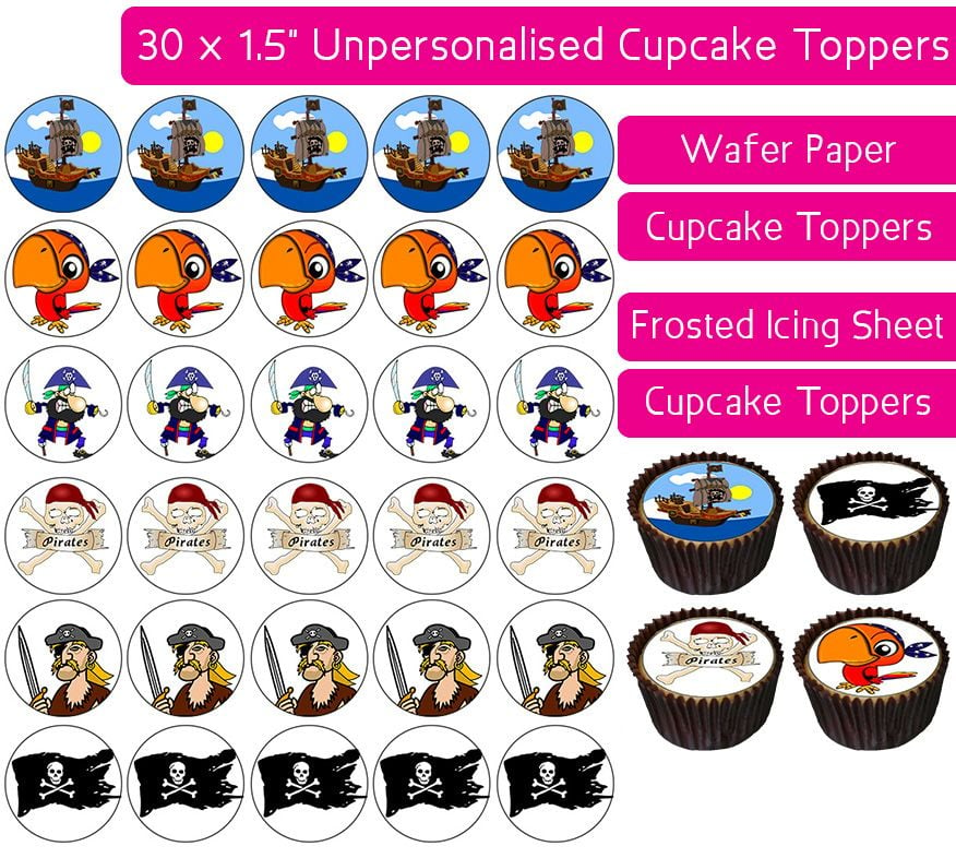 Pirates - 30 Cupcake Toppers