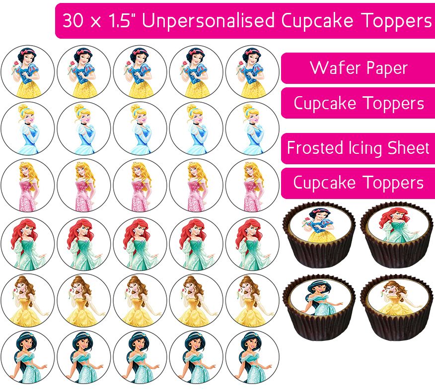 Princess - 30 Cupcake Toppers