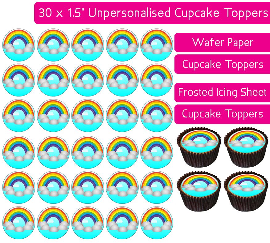 Rainbow - 30 Cupcake Toppers