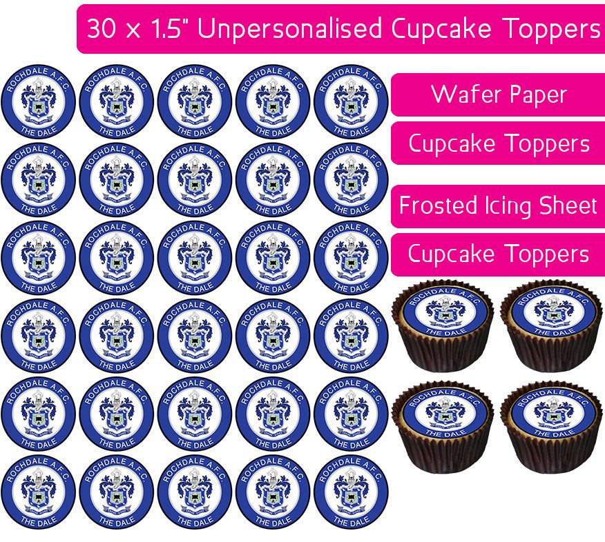 Rochdale Football - 30 Cupcake Toppers
