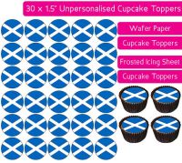 Scotland Flag - 30 Cupcake Toppers