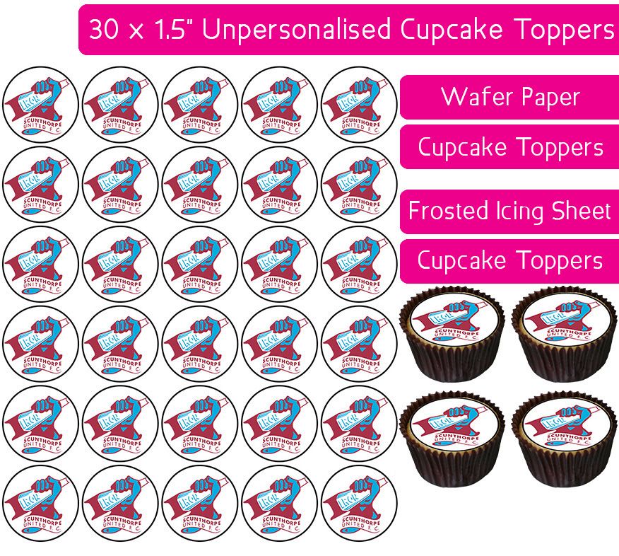 Scunthorpe United Football - 30 Cupcake Toppers