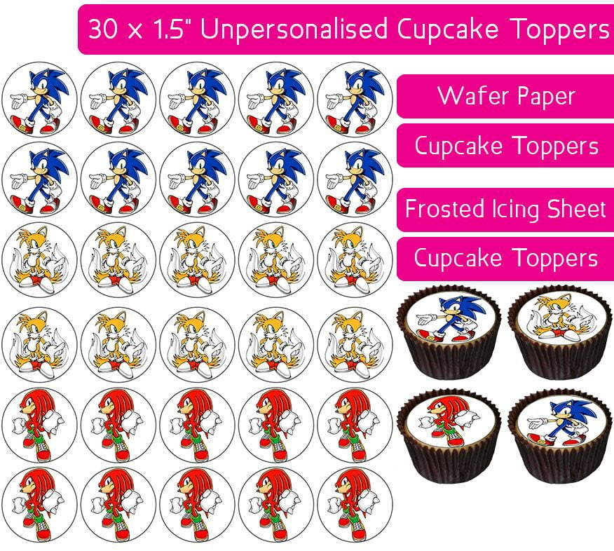 Sonic The Hedgehog - 30 Cupcake Toppers