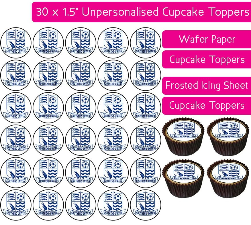 Southend United Football - 30 Cupcake Toppers