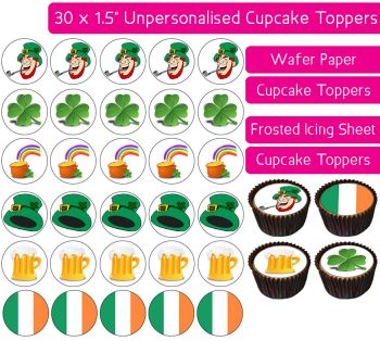 St Patrick's Day - 30 Cupcake Toppers