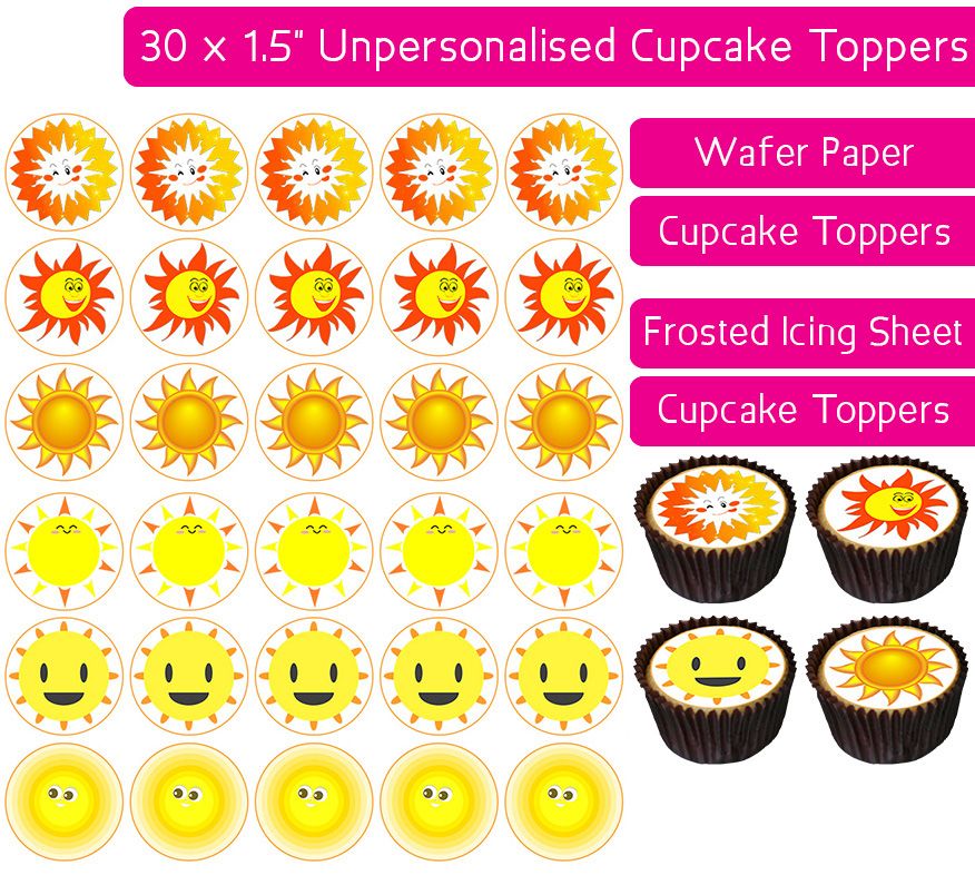 Suns - 30 Cupcake Toppers