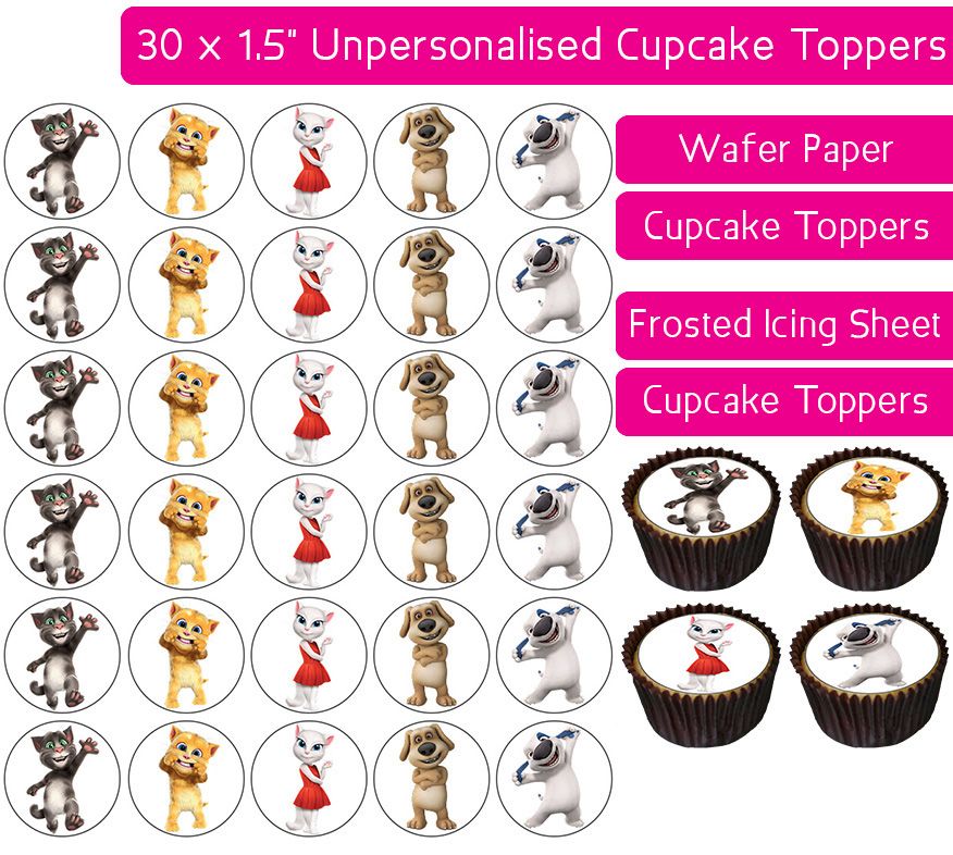 Talking Tom Gang - 30 Cupcake Toppers