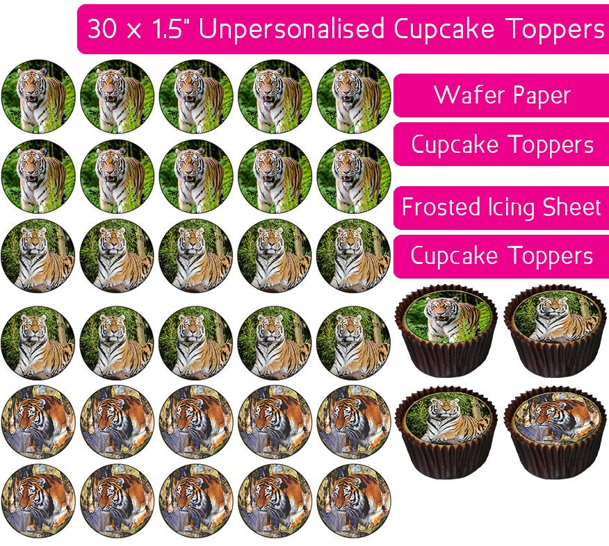 Tiger - 30 Cupcake Toppers
