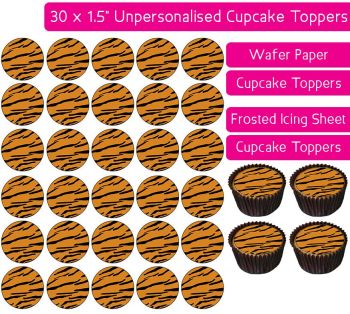 Tiger Print - 30 Cupcake Toppers