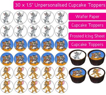 Tom & Jerry - 30 Cupcake Toppers