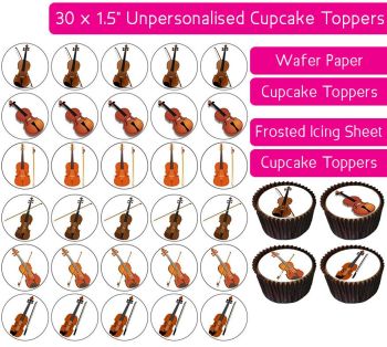 Violin - 30 Cupcake Toppers