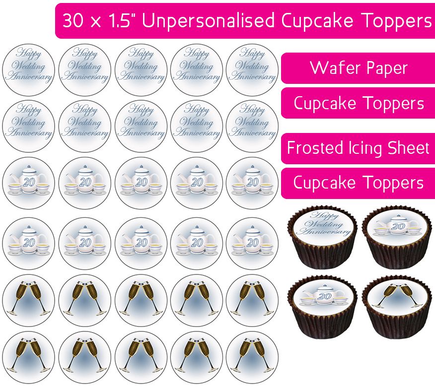 Wedding Anniversary - China - 30 Cupcake Toppers