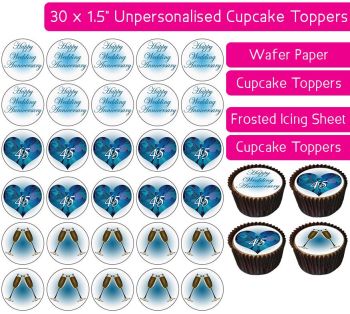 Wedding Anniversary - Sapphire - 30 Cupcake Toppers