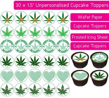 Weed - 30 Cupcake Toppers