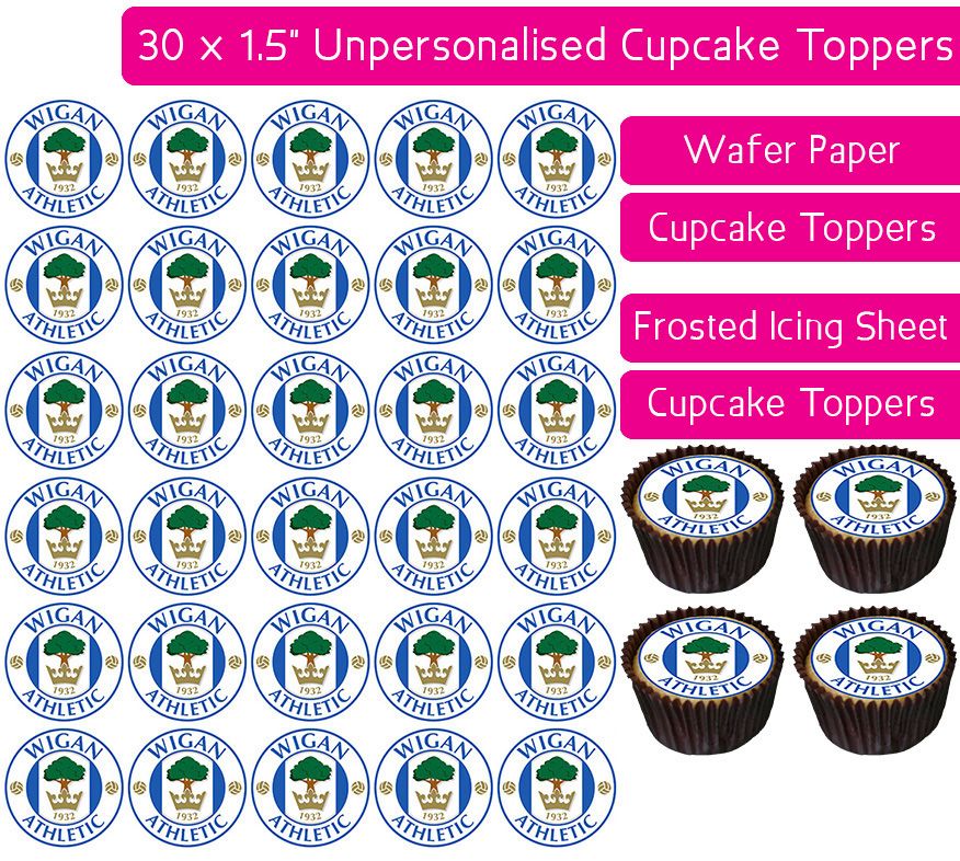 Wigan Athletic Football - 30 Cupcake Toppers