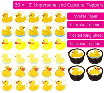 Yellow Ducks - 30 Cupcake Toppers