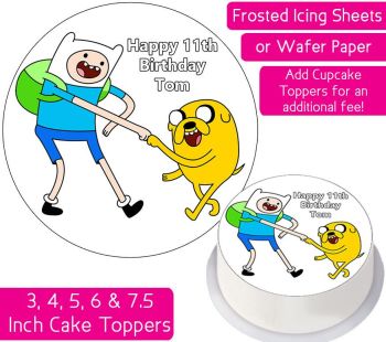 Adventure Time Finn & Jake Plain Personalised Cake Topper