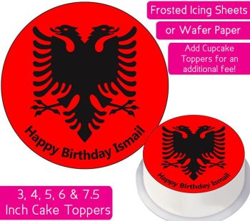 Albania Flag Personalised Cake Topper