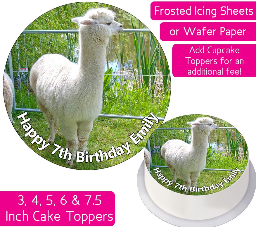 Alpaca Personalised Cake Topper