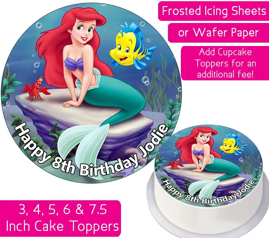 Ariel Mermaid Personalised Cake Topper