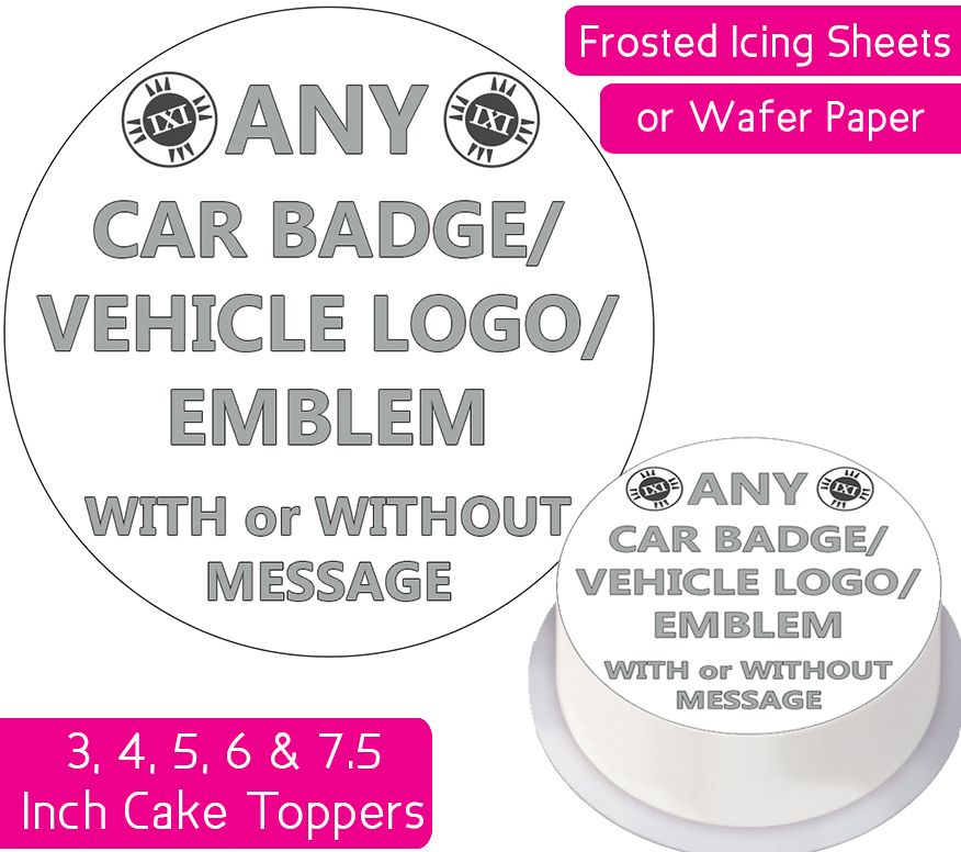 Any Car Badge/Logo/Emblem Personalised Cake Topper