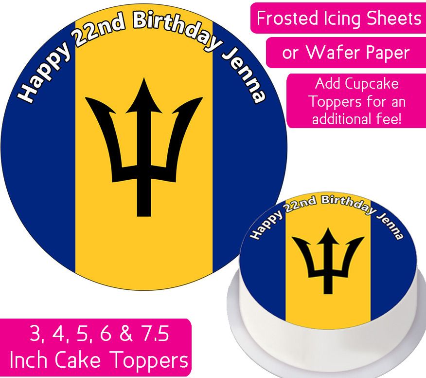 Barbados Flag Personalised Cake Topper