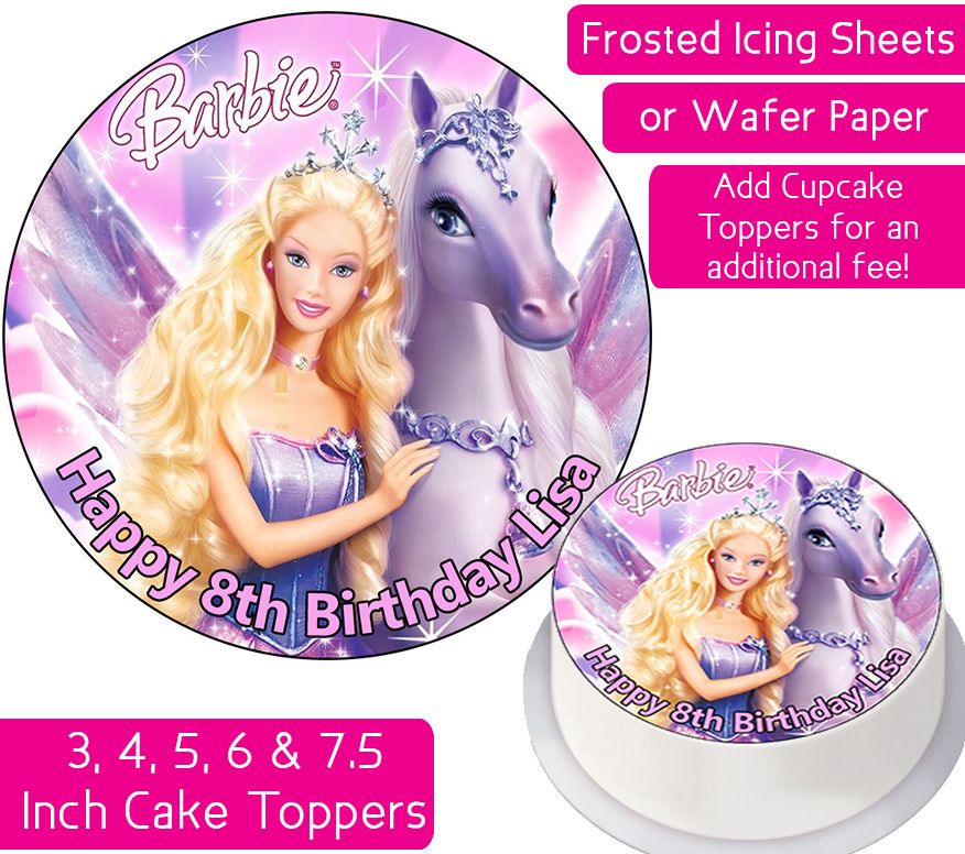 Barbie & Pegasus Personalised Cake Topper