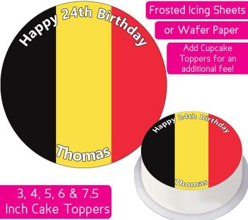 Belgium Flag Personalised Cake Topper