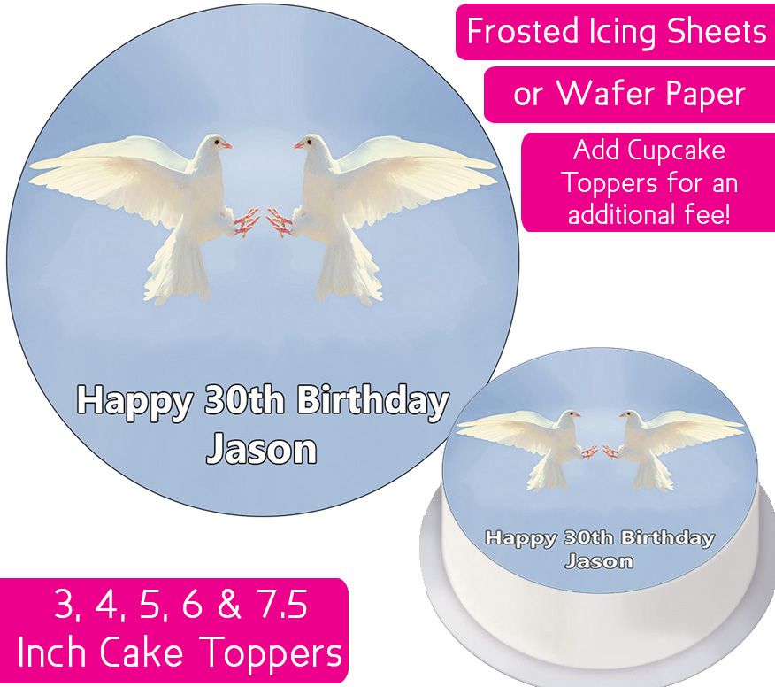 Bird Doves Personalised Cake Topper