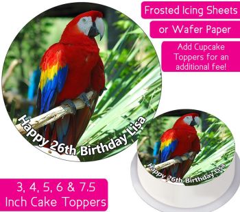 Bird Macaw Personalised Cake Topper