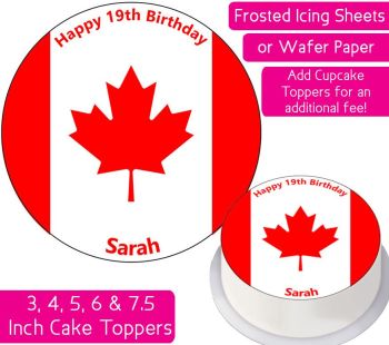 Canada Flag Personalised Cake Topper