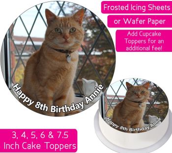 Cat Ginger Personalised Cake Topper
