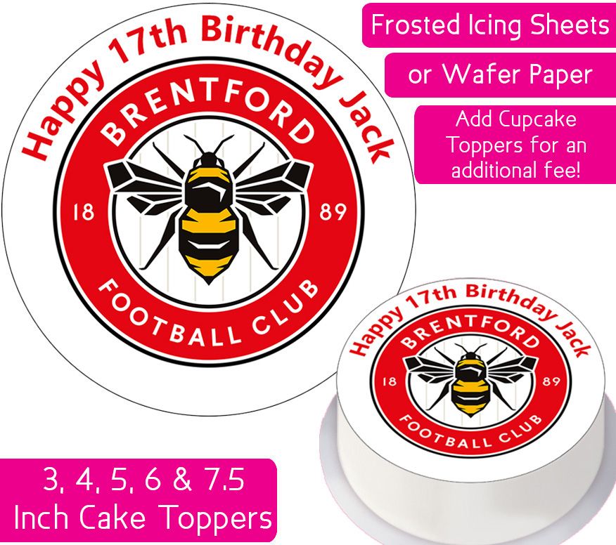 Brentford Football Personalised Cake Topper